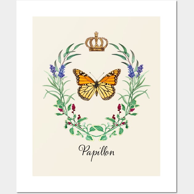 Papillon Monarch Butterfly Flower Garden Cottagecore Gardener Wall Art by Pine Hill Goods